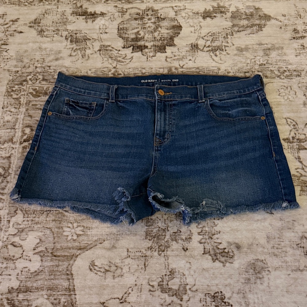 Old Navy Boyfriend Blue Distressed Denim Cutoff Shorts